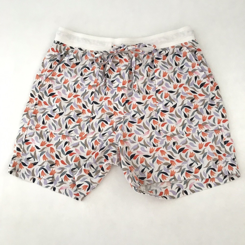 Linen Blend Shorts Women 4 Multicolor Pockets New Beach Vacation Summer Hippie